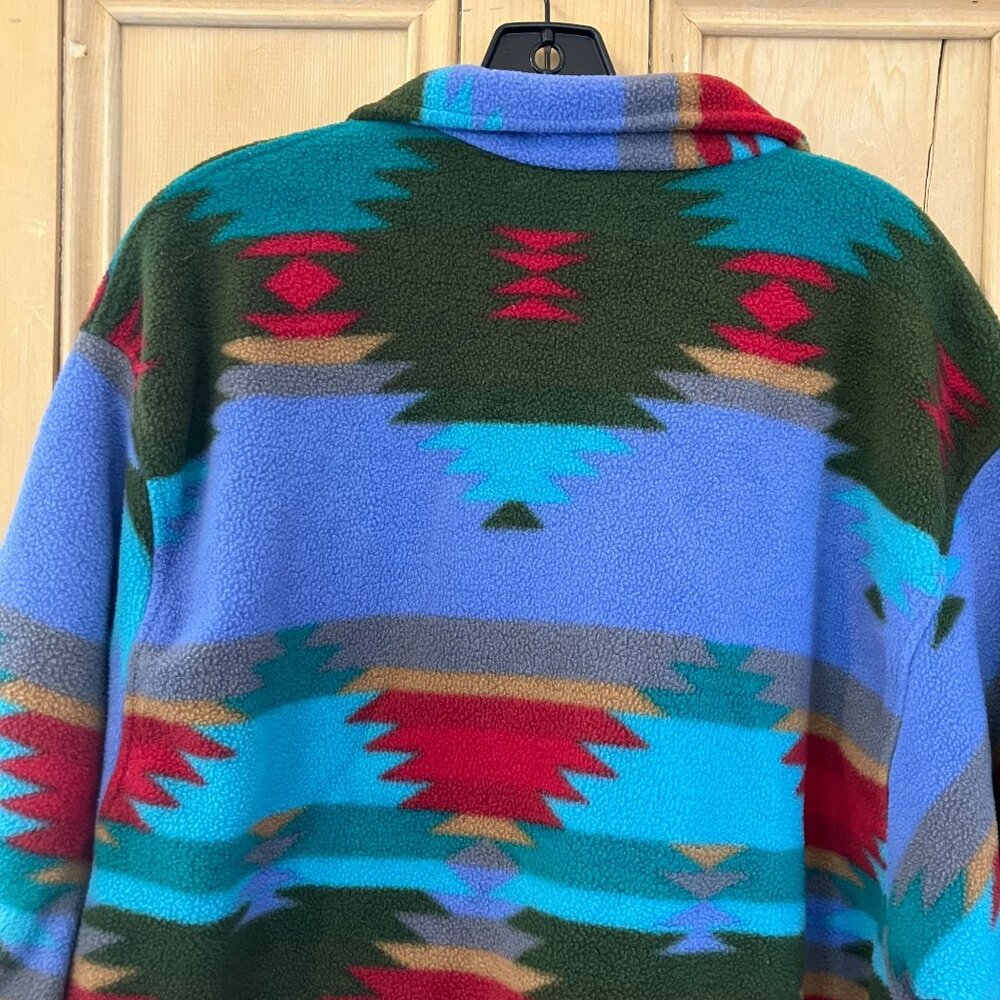 Little Big Horn Shirt Co Mens Aztec USA Alaska Fleece Jacket Large Purple FA EXC - Picture 9 of 10